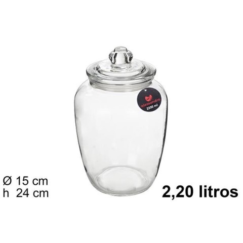 BARATTOLO VETRO CON COPERCHIO 24X15